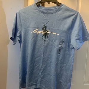 Polo Ralph Lauren Big Boys graphic logo polo tee sky Blue size XL